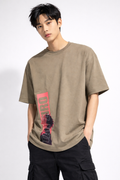 Anime Graphic Oversized T-Shirt – Olive Green | TAJIRO Streetwear Tee