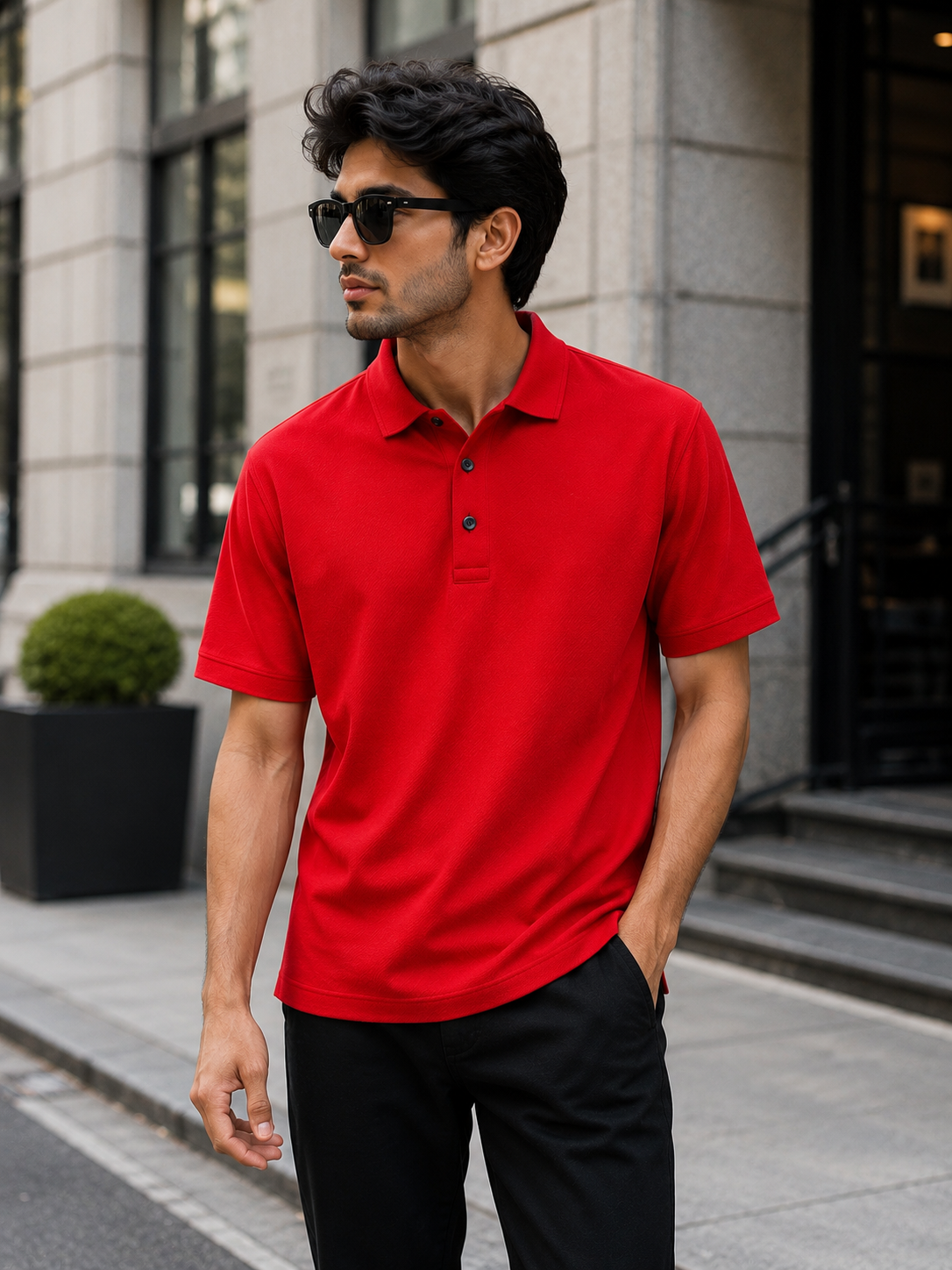 Texture Style Polo Tshirt