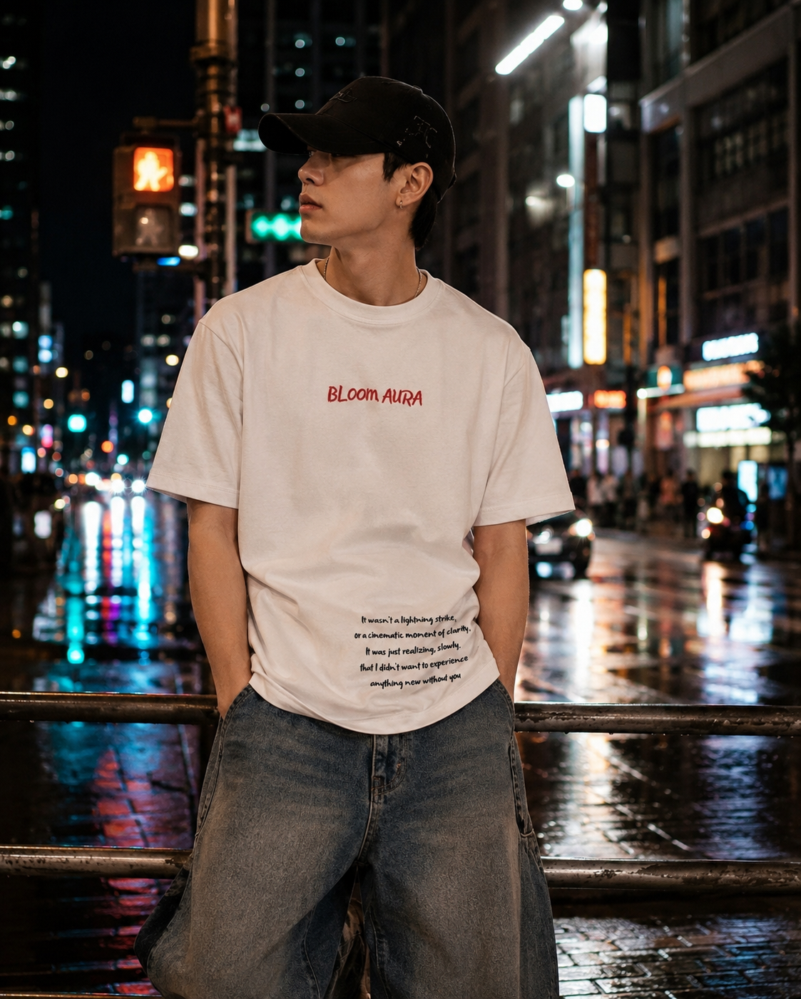 Bloom Aura Signature quotes Tee – Pure White